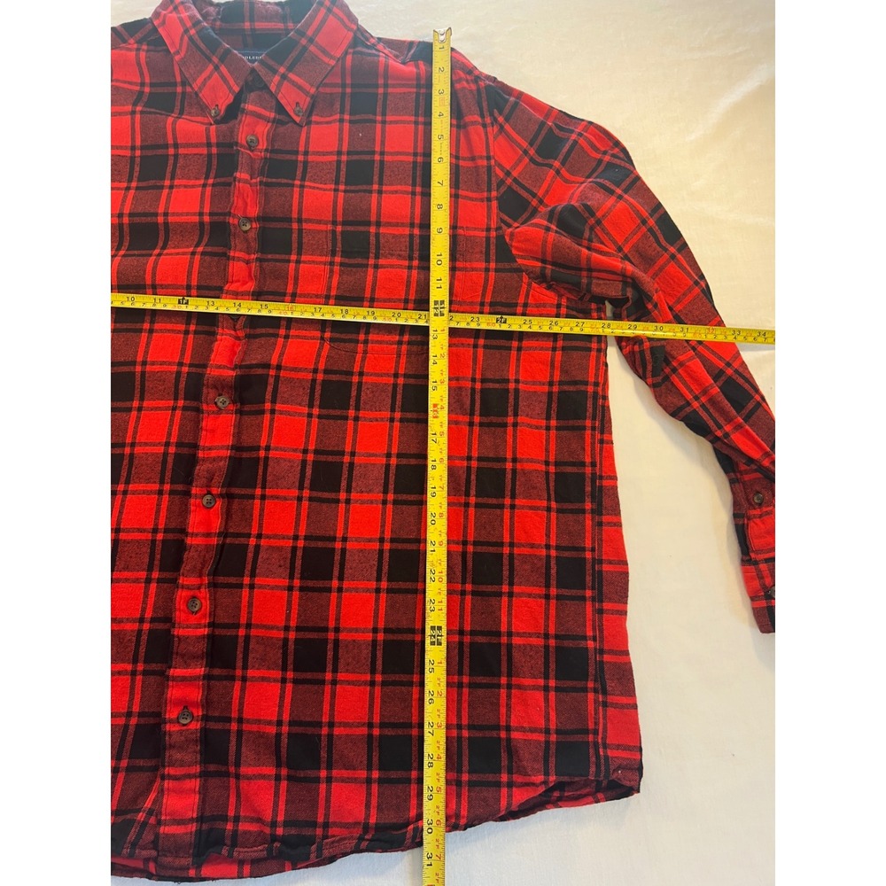Saddlebred Mens Big & Tall 2XLT Red Black Buffalo Plaid Flannel Shirt Cotton - Picture 3 of 5